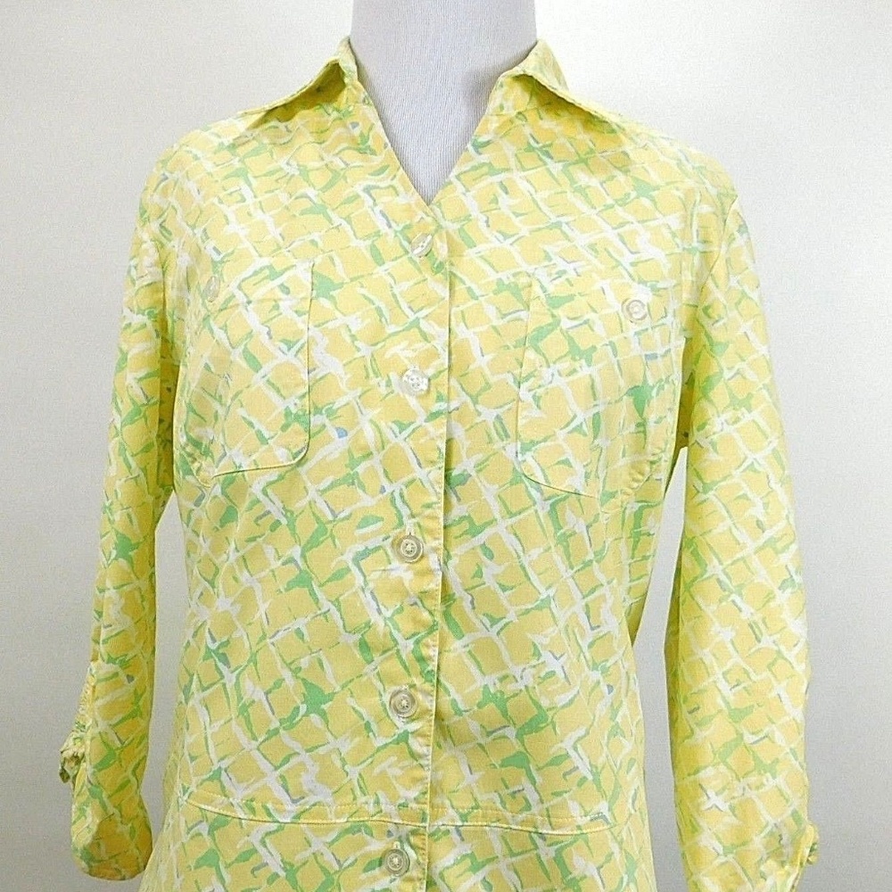Christopher & Banks Womens Small Shirt Top Yellow